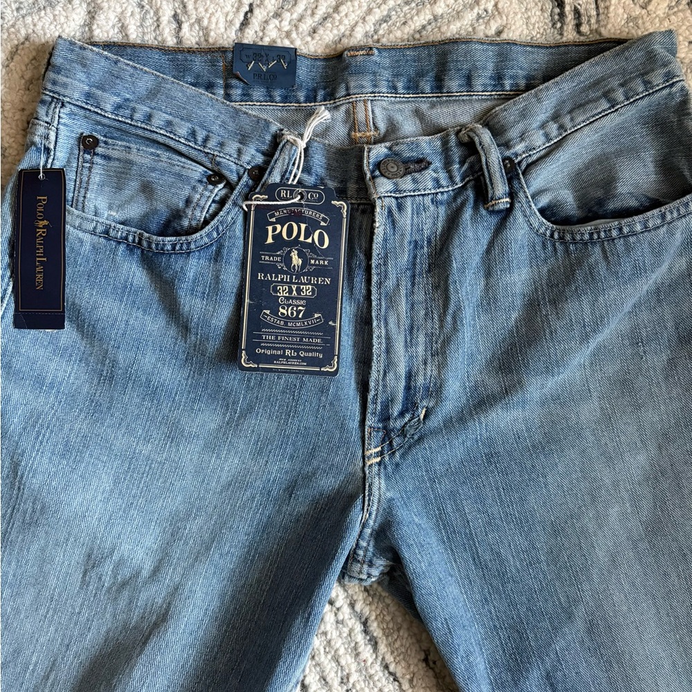 Ralph Lauren Men's Light Blue Relaxed Jeans